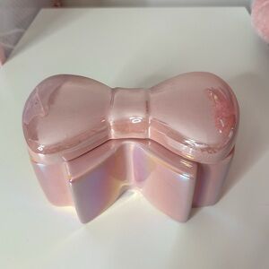 Pink Bow Ceramic Trinket Box.